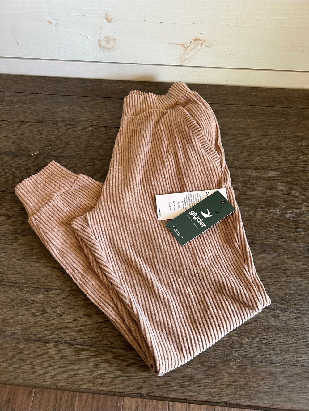 Glyder Ribbed Joggers in Blush Pink